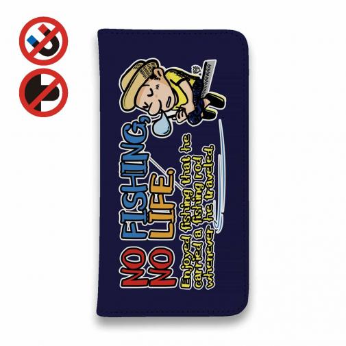【手帳型ベルトなし】【Stick Case】【釣りざんまい】ついついウトウトしちゃった釣り人_カラフルネイビー