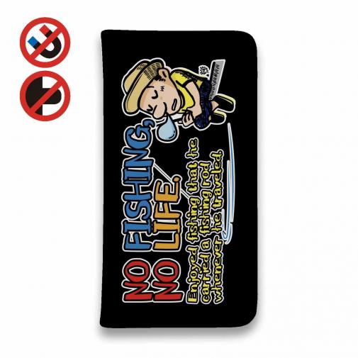 【手帳型ベルトなし】【Stick Case】【釣りざんまい】ついついウトウトしちゃった釣り人_カラフルブラック