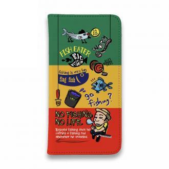 【手帳型ベルトなし】【Stick Case】【釣りざんまい】釣り好きですがなにか?_カラフルラスタカラー