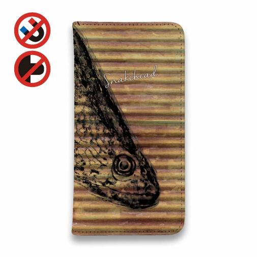 【手帳型ベルトなし】【Stick Case】ライギョ　鉄錆
