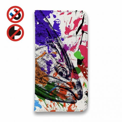 【手帳型ベルトなし】【Stick Case】サクラマス ペンキペイント