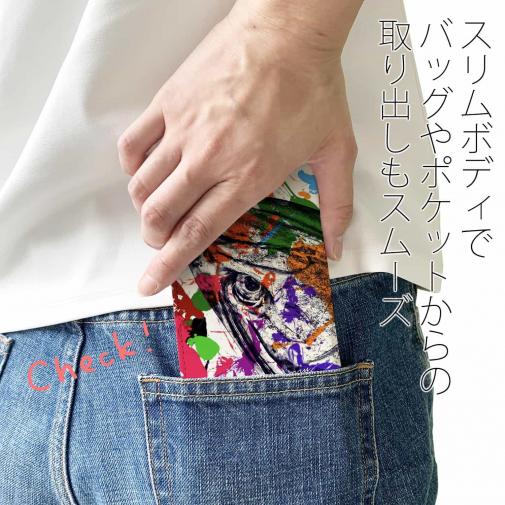 【手帳型ベルトなし】【Stick Case】サクラマス ペンキペイント