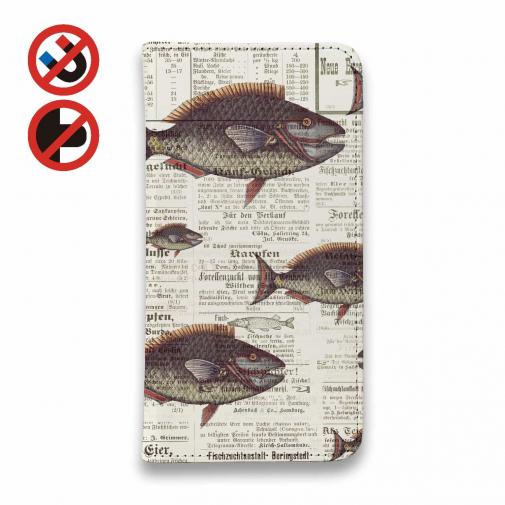【手帳型ベルトなし】【Stick Case】エキゾチックな魚のデザイン