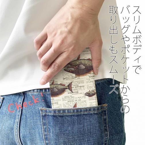 【手帳型ベルトなし】【Stick Case】エキゾチックな魚のデザイン
