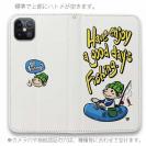 【手帳型ベルトなし】【Stick Case】【釣りざんまい】ゴムボートアングラー_カラフルホワイト