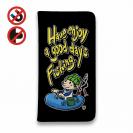 【手帳型ベルトなし】【Stick Case】【釣りざんまい】ゴムボートアングラー_カラフルブラック