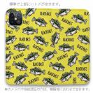 【手帳型ベルトなし】【Stick Case】【釣りざんまい】ドット絵のブラックバスがいっぱい_カラフルイエロー