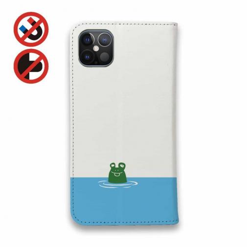 【手帳型ベルトなし】【Stick Case】【釣りざんまい】カエルが雨の中釣りをするでケロ