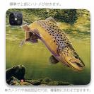 【八百板浩司】【手帳型ベルトなし】【Stick Case】Brook Trout & Mayfly メイフライにかかったブルックトラウ