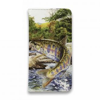 【八百板浩司】【手帳型ベルトなし】【Stick Case】Yamame & Mayfly メイフライにかかったヤマメ