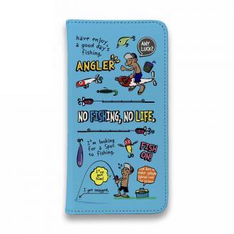 【手帳型ベルトなし】【Stick Case】【釣りざんまい】釣りに行きませんか?_カラフルスカイブルー