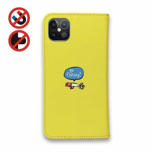 【手帳型ベルトなし】【Stick Case】【釣りざんまい】釣りに行きませんか?_カラフルイエロー