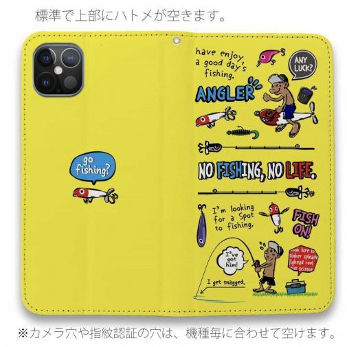 【手帳型ベルトなし】【Stick Case】【釣りざんまい】釣りに行きませんか?_カラフルイエロー