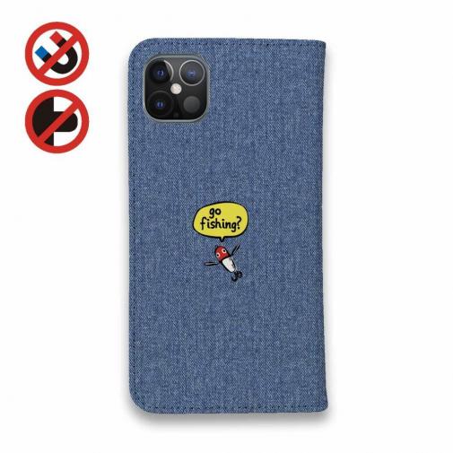 【手帳型ベルトなし】【Stick Case】【釣りざんまい】釣りに行きませんか?_カラフルデニム風