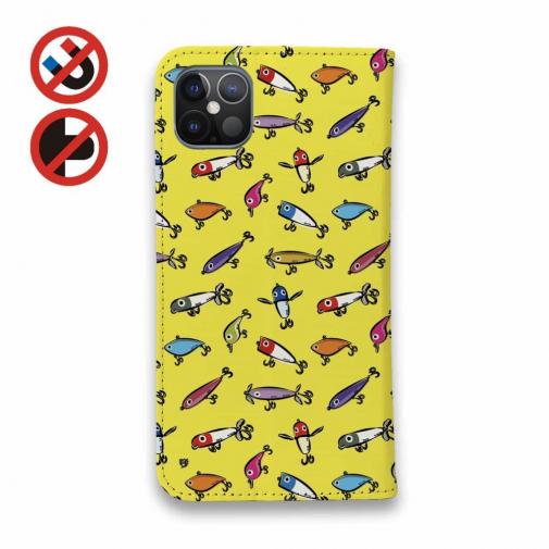 【手帳型ベルトなし】【Stick Case】【釣りざんまい】ルアーコレクション_カラフルイエロー