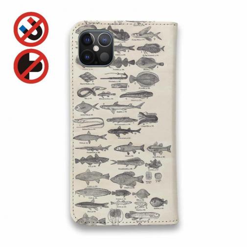【手帳型ベルトなし】【Stick Case】魚図鑑　1890年版