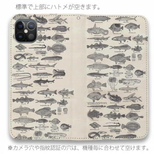 【手帳型ベルトなし】【Stick Case】魚図鑑　1890年版