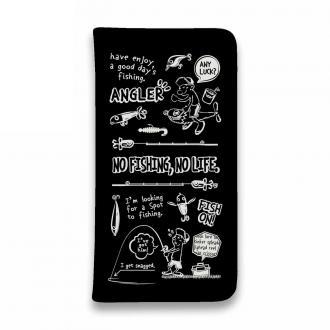 【手帳型ベルトなし】【Stick Case】【釣りざんまい】釣りに行きませんか?_ブラック
