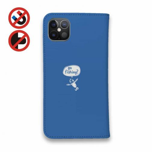 【手帳型ベルトなし】【Stick Case】【釣りざんまい】釣りに行きませんか?_ブルー