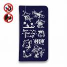 【手帳型ベルトなし】【Stick Case】【釣りざんまい】魚釣りに出かけよう!_ネイビー