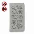 【手帳型ベルトなし】【Stick Case】【釣りざんまい】魚釣りに出かけよう!_グレー