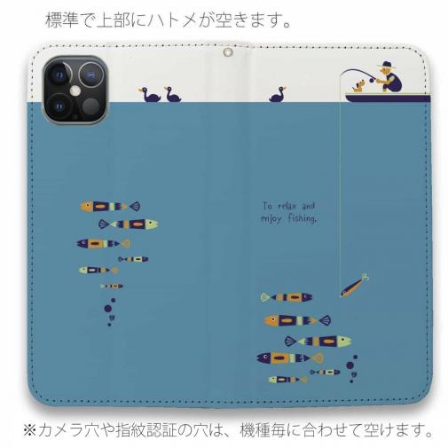 【手帳型ベルトなし】【Stick Case】【釣りざんまい】のんびりと釣りを楽しむ