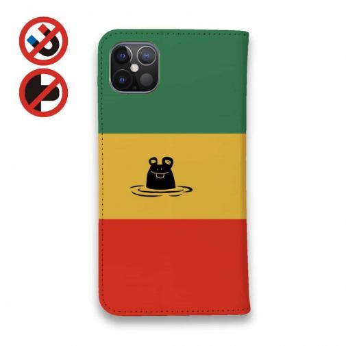 【手帳型ベルトなし】【Stick Case】【釣りざんまい】カエルが釣りをするでケロ_カラフルラスタカラー