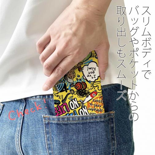 【手帳型ベルトなし】【Stick Case】【釣りざんまい】爆釣アーティスティック_イエロー