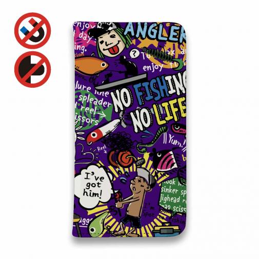 【手帳型ベルトなし】【Stick Case】【釣りざんまい】爆釣アーティスティック_インディゴ