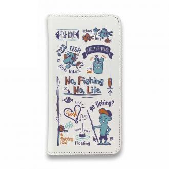 【手帳型ベルトなし】【Stick Case】【釣りざんまい】釣りが好きなんです_レトロ