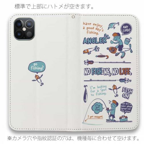 【手帳型ベルトなし】【Stick Case】【釣りざんまい】釣りに行きませんか?_レトロブルー
