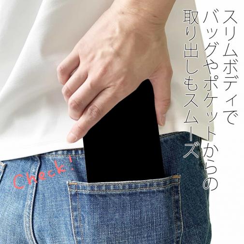 【手帳型ベルトなし】【Stick Case】【佐藤ケロ子】KEROKOサイン入りスマホカバー ブラック