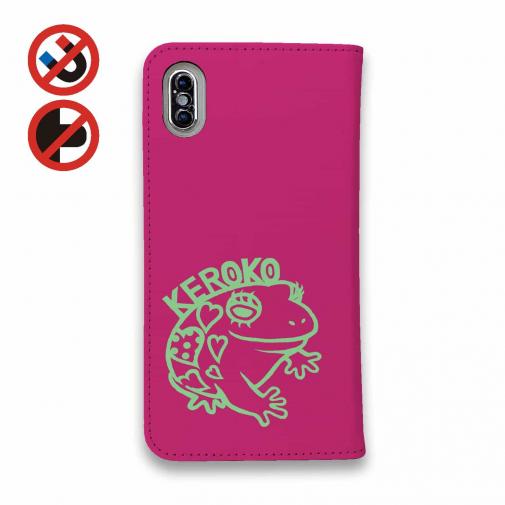 【手帳型ベルトなし】【Stick Case】【佐藤ケロ子】KEROKOサイン入りスマホカバー レッド