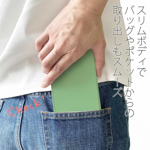 【手帳型ベルトなし】【Stick Case】【佐藤ケロ子】KEROKOサイン入りスマホカバー グリーン