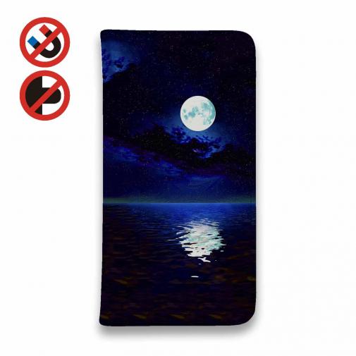 【手帳型ベルトなし】【Stick Case】海に浮かぶ月