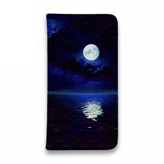 【手帳型ベルトなし】【Stick Case】海に浮かぶ月