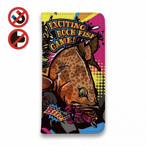 【手帳型ベルトなし】【Stick Case】【FISH MAN】エキサイティングロックフィッシュゲーム！