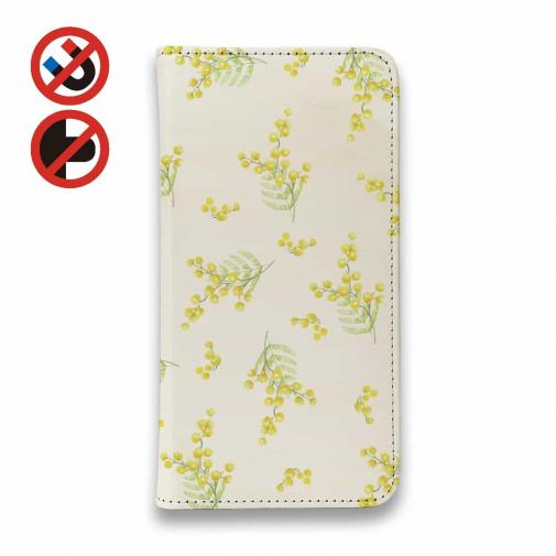 【手帳型ベルトなし】【Stick Case】ミモザ（ホワイト）