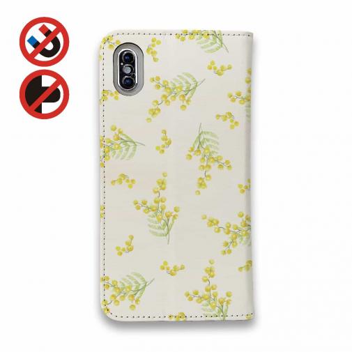 【手帳型ベルトなし】【Stick Case】ミモザ（ホワイト）