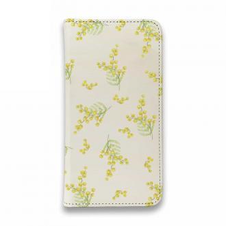 【手帳型ベルトなし】【Stick Case】ミモザ（ホワイト）