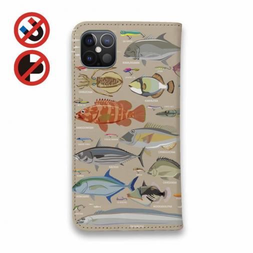 【手帳型ベルトなし】【Stick Case】【FISH MAN】FISHING PARADAISE OKINAWA! ブラウン