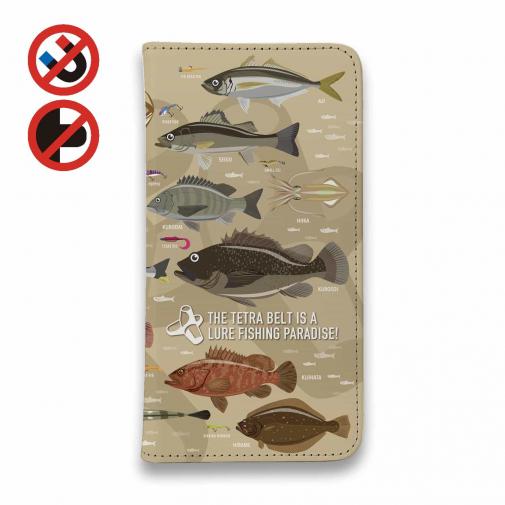 【手帳型ベルトなし】【Stick Case】【FISH MAN】テトラ帯は釣り天国！ ブラウン