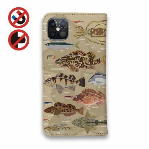 【手帳型ベルトなし】【Stick Case】【FISH MAN】テトラ帯は釣り天国！ ブラウン