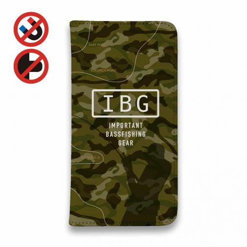 【手帳型ベルトなし】【Stick Case】【FISH MAN】IBG バスフィッシングに大事な装備　グリーン