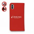 【手帳型ベルトなし】【Stick Case】鬼掛　鬼火般若バージョン・レッド