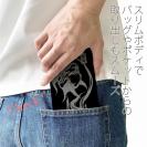 【手帳型ベルトなし】【Stick Case】鬼掛　鬼火般若バージョン・ブラック＆シルバー
