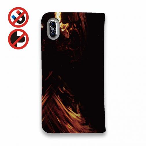 【手帳型ベルトなし】【Stick Case】鬼掛　般若ファイヤーパターン Part2