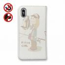 【手帳型ベルトなし】【Stick Case】釣りガール　イラスト　ブラックバス