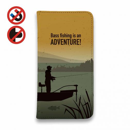 【手帳型ベルトなし】【Stick Case】【FISH MAN】BassFishing is an ADVENTURE!（朝まずめ）