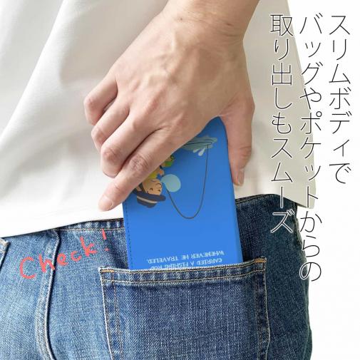 【手帳型ベルトなし】【Stick Case】【釣りざんまい】ウトウトアングラー_ブルー